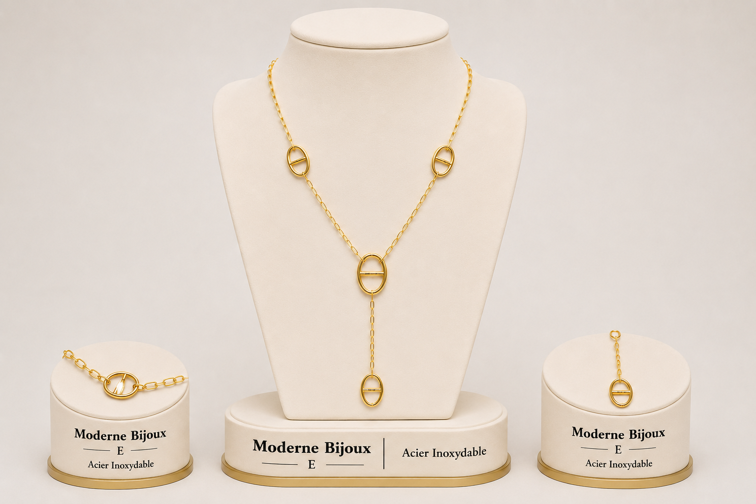 Collier maille marine acier inoxydable martina , sur moderne.fr bijoux.fr - Bijoux ethniques & Femmes du monde