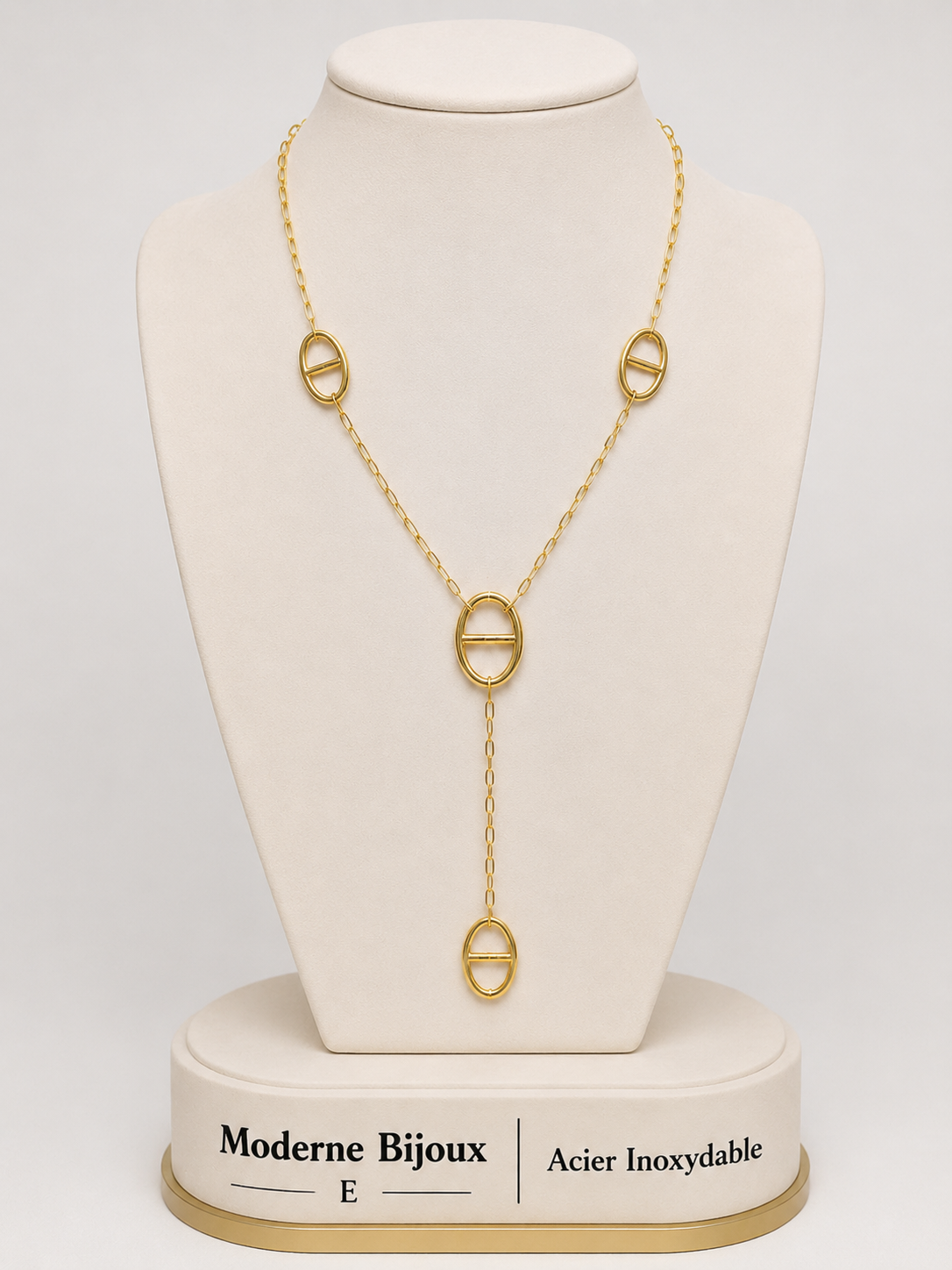 Collier maille marine acier inoxydable martina , sur moderne.fr bijoux.fr - Bijoux ethniques & Femmes du monde