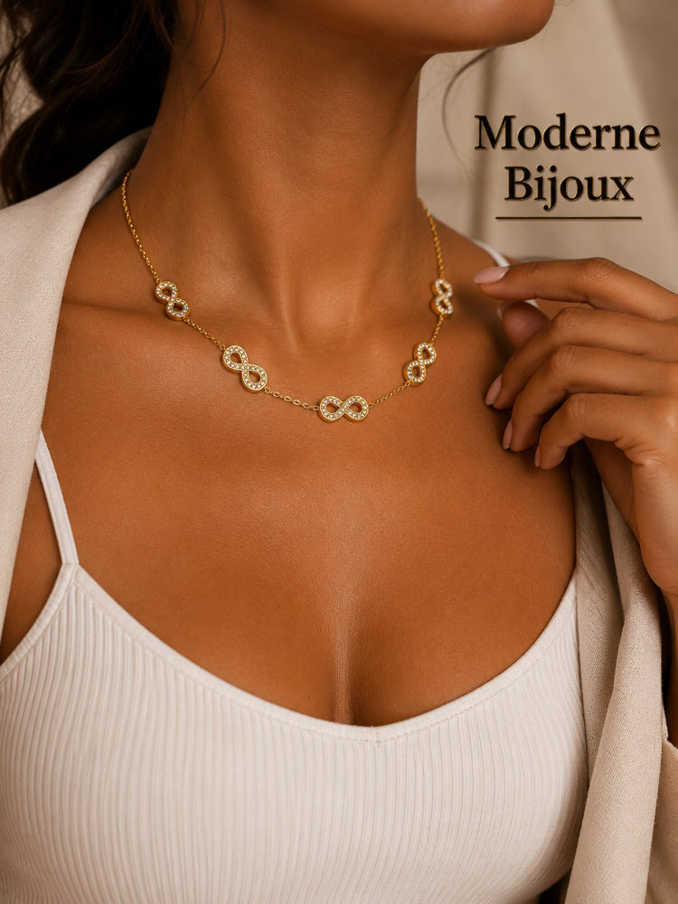 collier acier inoxydable infiniti , sur moderne-bijoux.fr - Bijoux ethniques & Femmes du monde