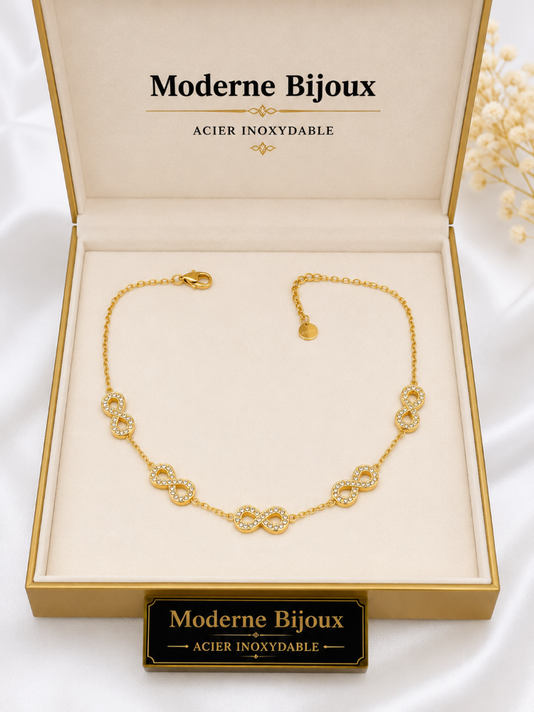 collier acier inoxydable infiniti , sur moderne-bijoux.fr - Bijoux ethniques & Femmes du monde