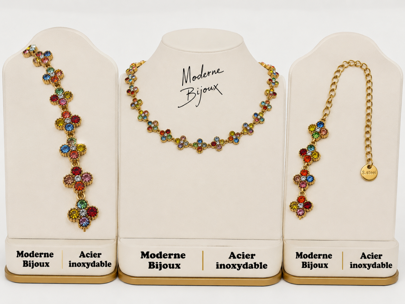 collier acier inoxydable multica , sur moderne-bijoux.fr - Bijoux ethniques & Femmes du monde