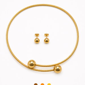 collier boucles oreilles acier inoxydable ronti , sur moderne-bijoux.fr - Bijoux ethniques & Femmes du monde