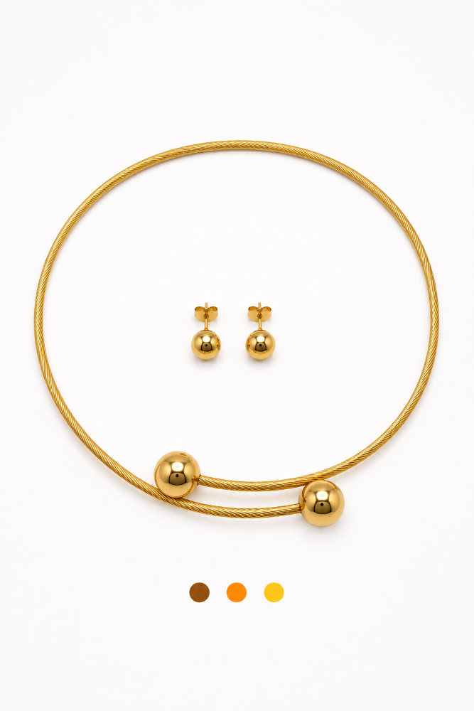 collier boucles oreilles acier inoxydable ronti , sur moderne-bijoux.fr - Bijoux ethniques & Femmes du monde