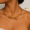 collier boucles oreilles acier inoxydable ronti , sur moderne-bijoux.fr - Bijoux ethniques & Femmes du monde