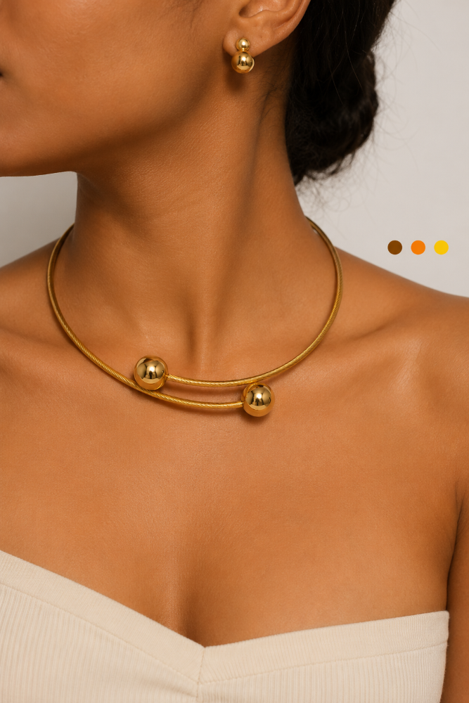 collier boucles oreilles acier inoxydable ronti , sur moderne-bijoux.fr - Bijoux ethniques & Femmes du monde