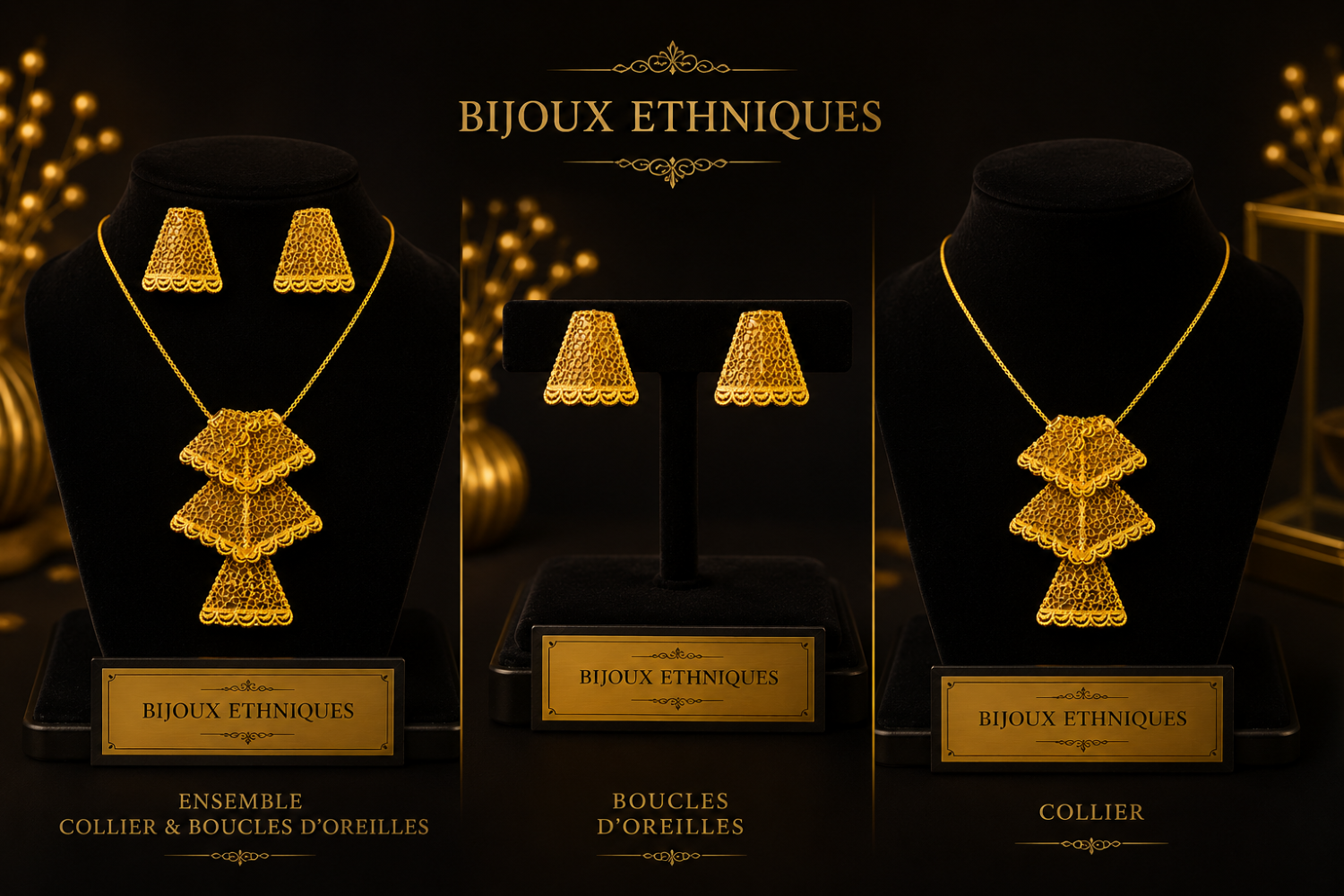 collier boucles ethniques soifia , sur moderne-bijoux.fr - Bijoux ethniques & Femmes du monde