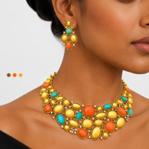 Collier boucles gustina, sur moderne-bijoux.fr - Bijoux ethniques & Femmes du monde