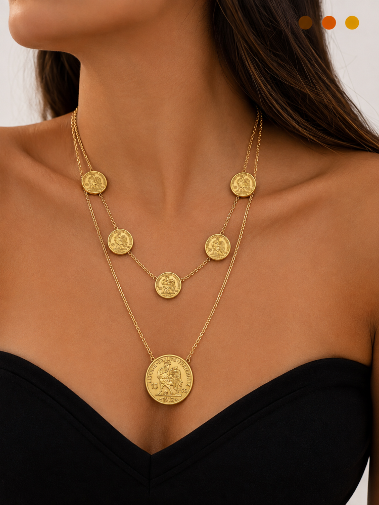 Collier & boucles d'oreilles acier pietra , moderne-bijoux - Bijoux ethniques & Femmes du monde