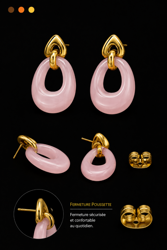 boucles oreilles acier inoxydable marissa, sur moderne-bijoux.fr - Bijoux ethniques & Femmes du monde