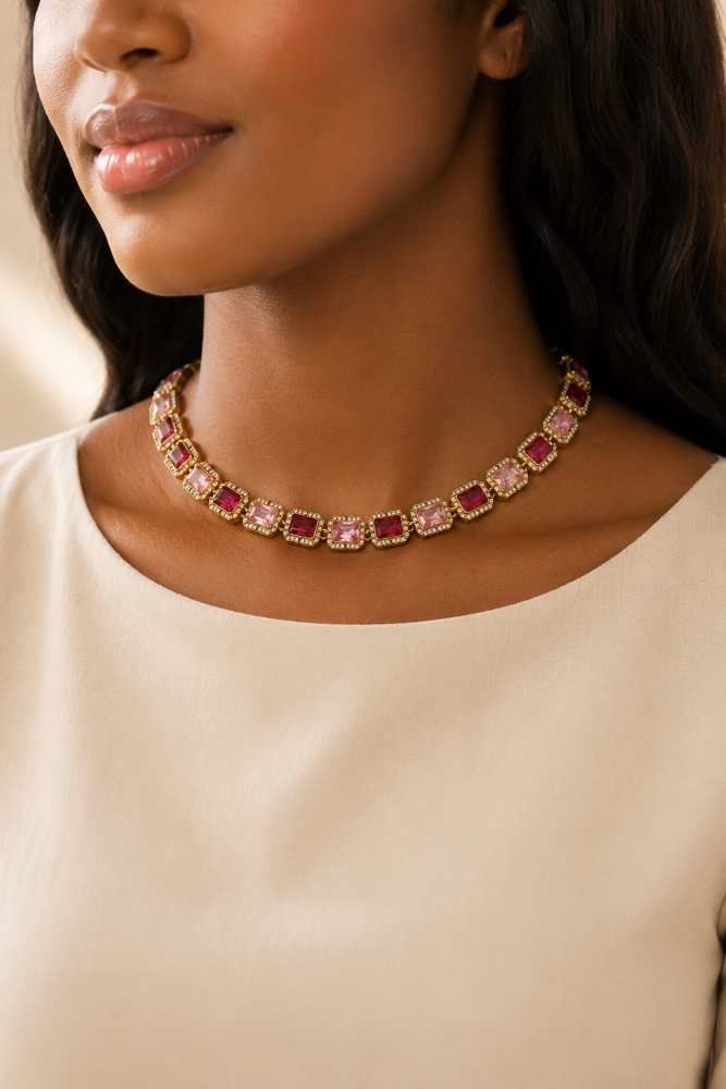 collier acier inoxydable rubissa, sur moderne-bijoux.fr - Bijoux ethniques & Femmes du monde