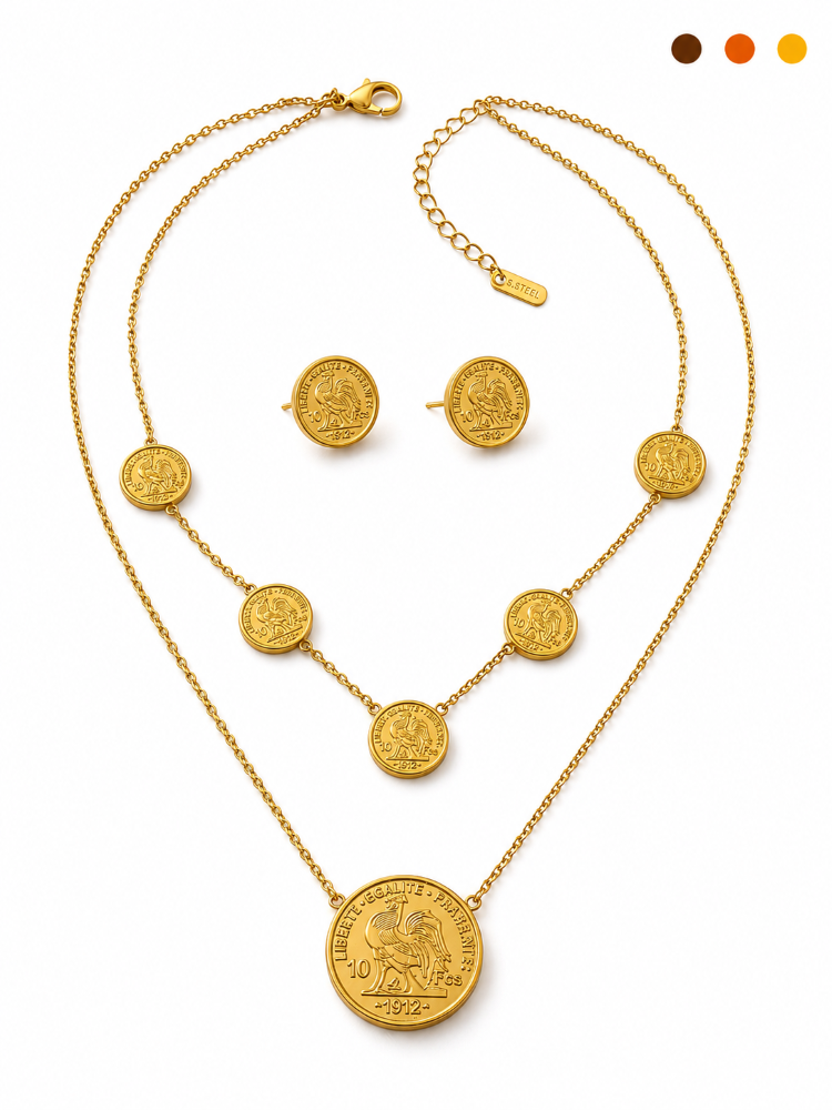 collier boucles acier pietra , sur moderne-bijoux.fr - Bijoux ethniques & Femmes du monde