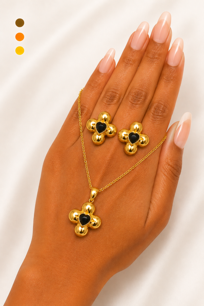 collier boucles oreilles acier inoxydable iza , sur moderne-bijoux.fr - Bijoux ethniques & Femmes du monde