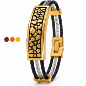 bracelet acier inoxydable leon , sur moderne-bijoux.fr - Bijoux ethniques & Femmes du monde