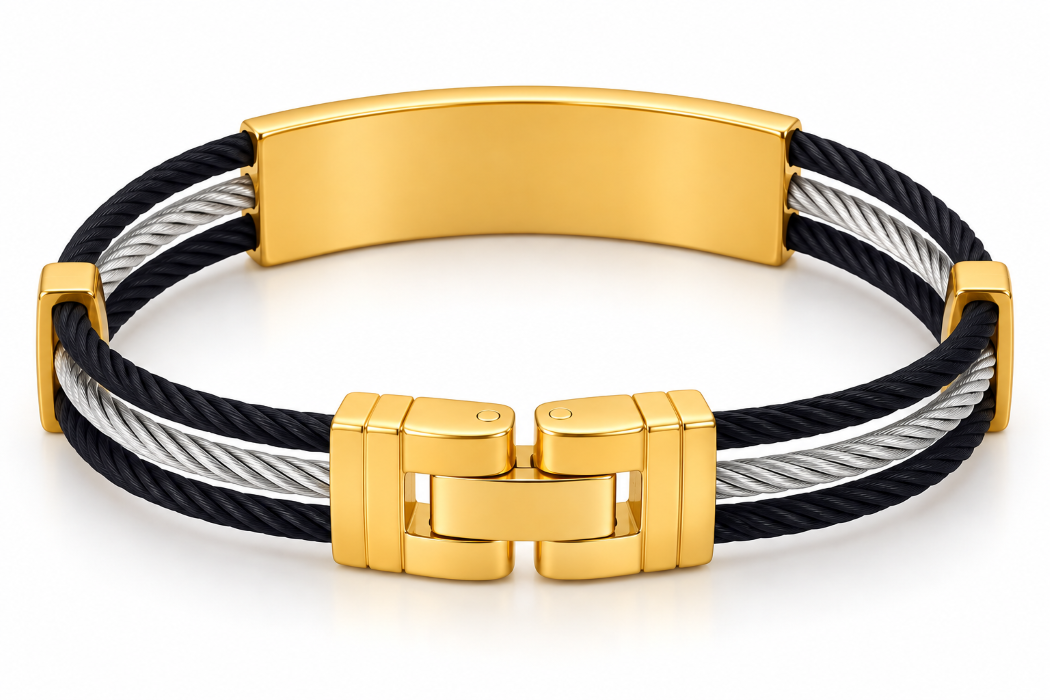 bracelet acier inoxydable leon , sur moderne-bijoux.fr - Bijoux ethniques & Femmes du monde