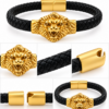 bracelet acier inoxydable- cuir teodor , sur moderne-bijoux.fr - Bijoux ethniques & Femmes du monde