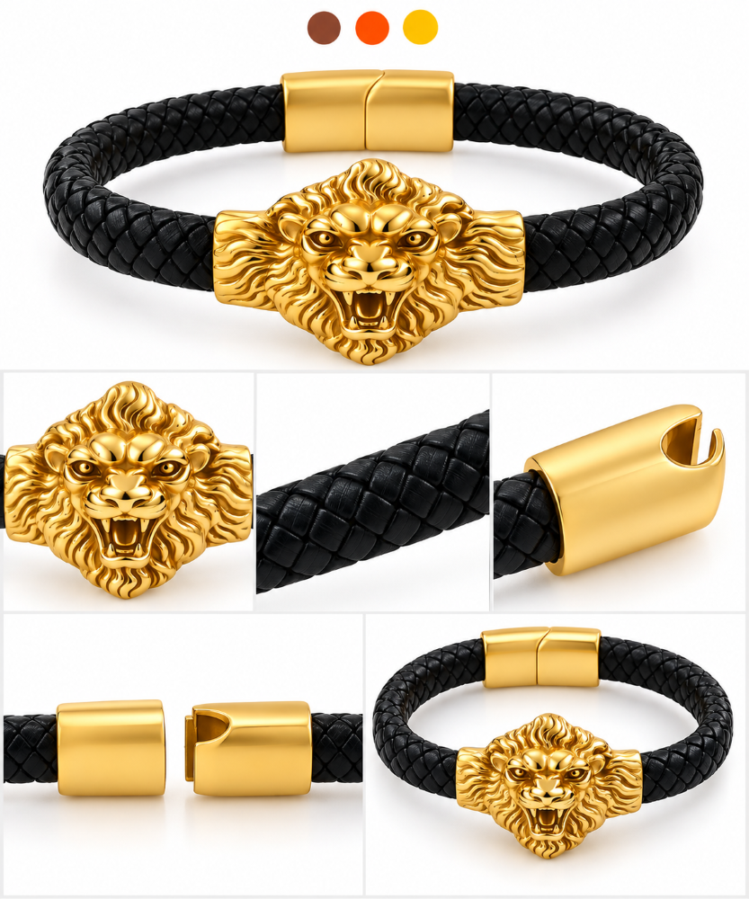 bracelet acier inoxydable- cuir teodor , sur moderne-bijoux.fr - Bijoux ethniques & Femmes du monde