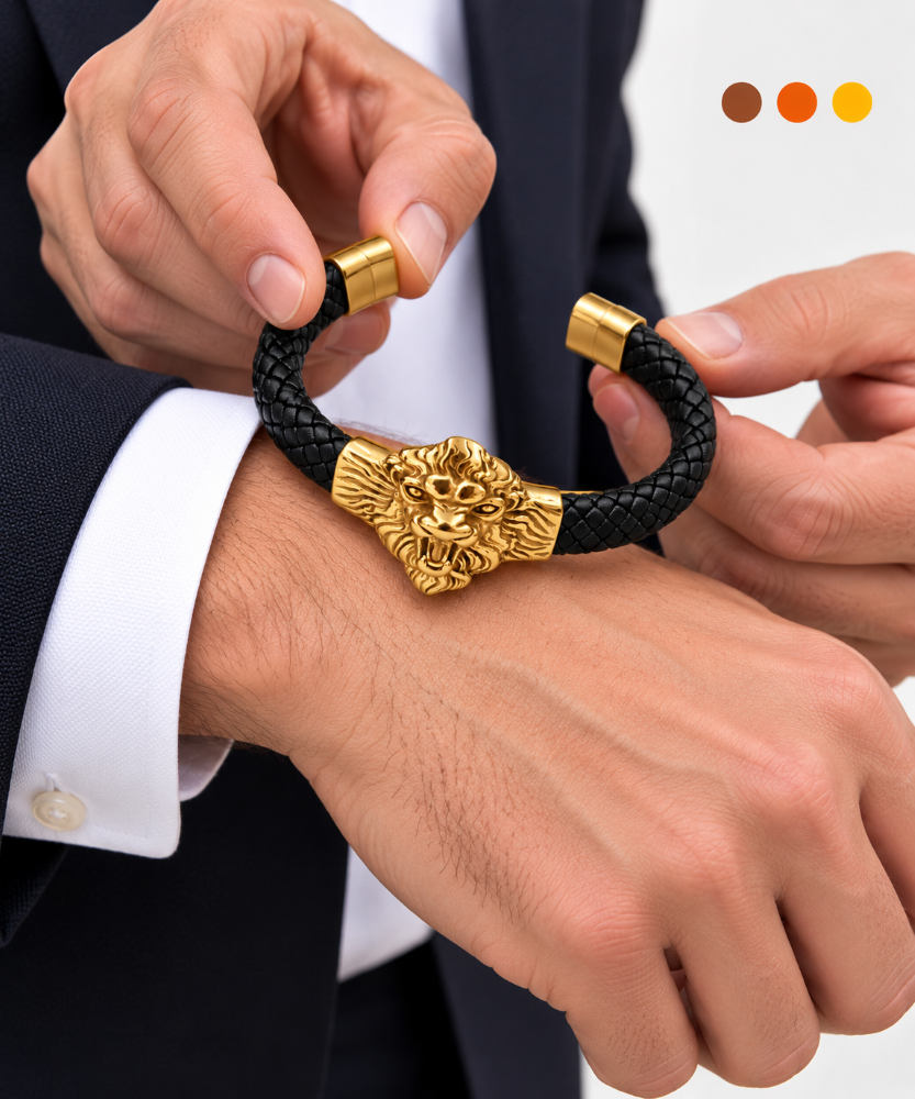 bracelet acier inoxydable- cuir teodor , sur moderne-bijoux.fr - Bijoux ethniques & Femmes du monde