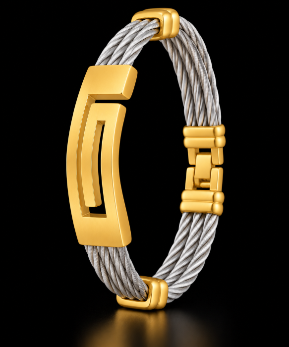 bracelet homme acier inoxydable teodor , sur moderne-bijoux.fr - Bijoux ethniques & Femmes du monde