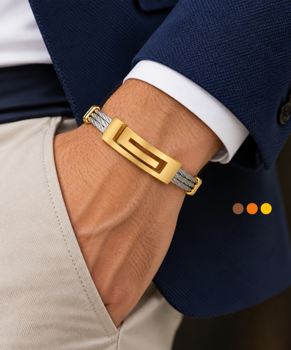 bracelet homme acier inoxydable teodor , sur moderne-bijoux.fr - Bijoux ethniques & Femmes du monde