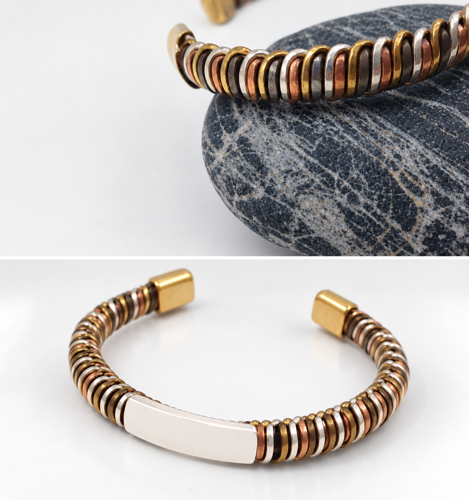 bracelet naminoro quatre métaux kounandi , sur moderne-bijoux.fr - Bijoux ethniques & Femmes du monde