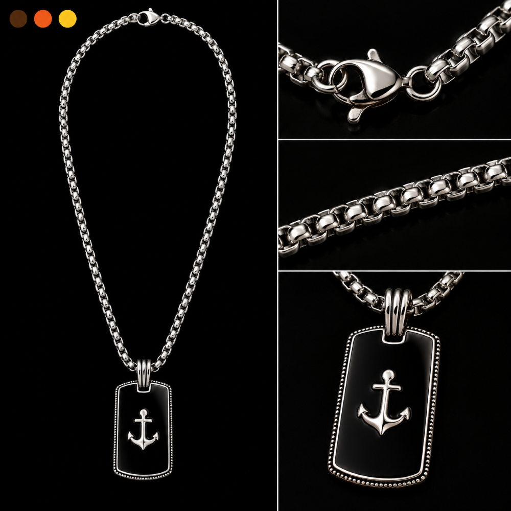 chaine de cou acier inoxydable hector , sur moderne-bijoux.fr - Bijoux ethniques & Femmes du monde