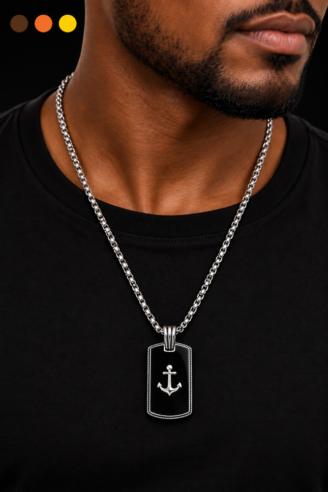 chaine de cou acier inoxydable hector , sur moderne-bijoux.fr - Bijoux ethniques & Femmes du monde