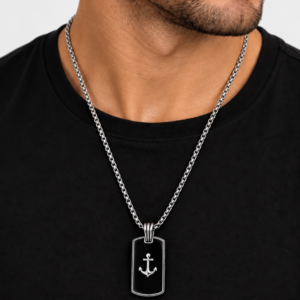 chaine de cou acier inoxydable hector , sur moderne-bijoux.fr - Bijoux ethniques & Femmes du monde