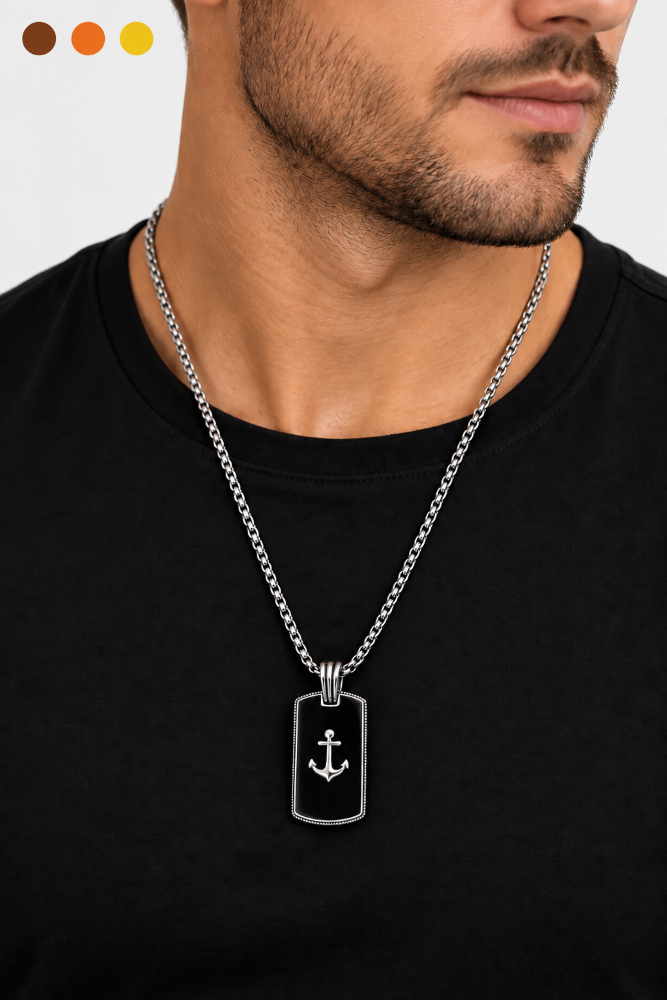 chaine de cou acier inoxydable hector , sur moderne-bijoux.fr - Bijoux ethniques & Femmes du monde