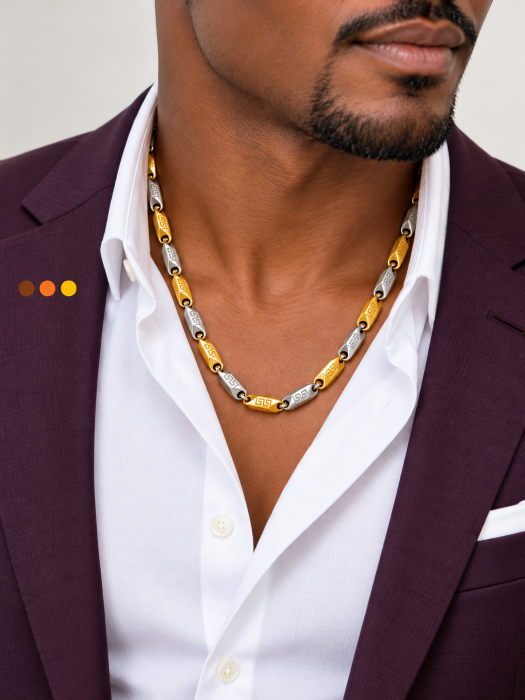 chaine de cou homme acier inoxydable homme alpha , sur moderne-bijoux.fr - Bijoux ethniques & Femmes du monde