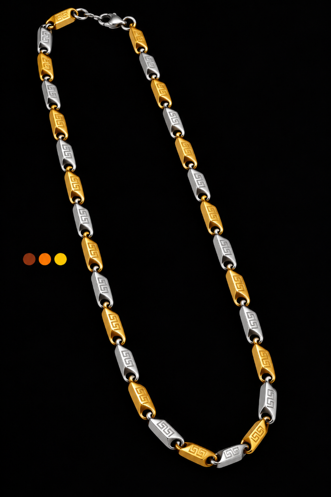 chaine de cou homme acier inoxydable homme alpha , sur moderne-bijoux.fr - Bijoux ethniques & Femmes du monde