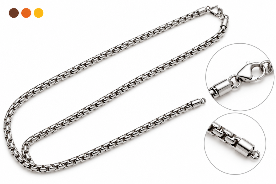 chaine de cou acier inoxydable ronass , sur moderne-bijoux .fr - Bijoux ethniques & Femmes du monde