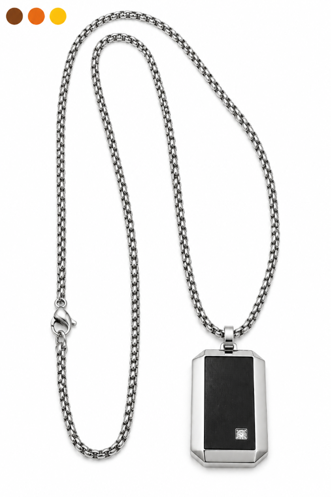 chaine de cou acier inoxydable marcus , sur moderne-bijoux.fr - Bijoux ethniques & Femmes du monde