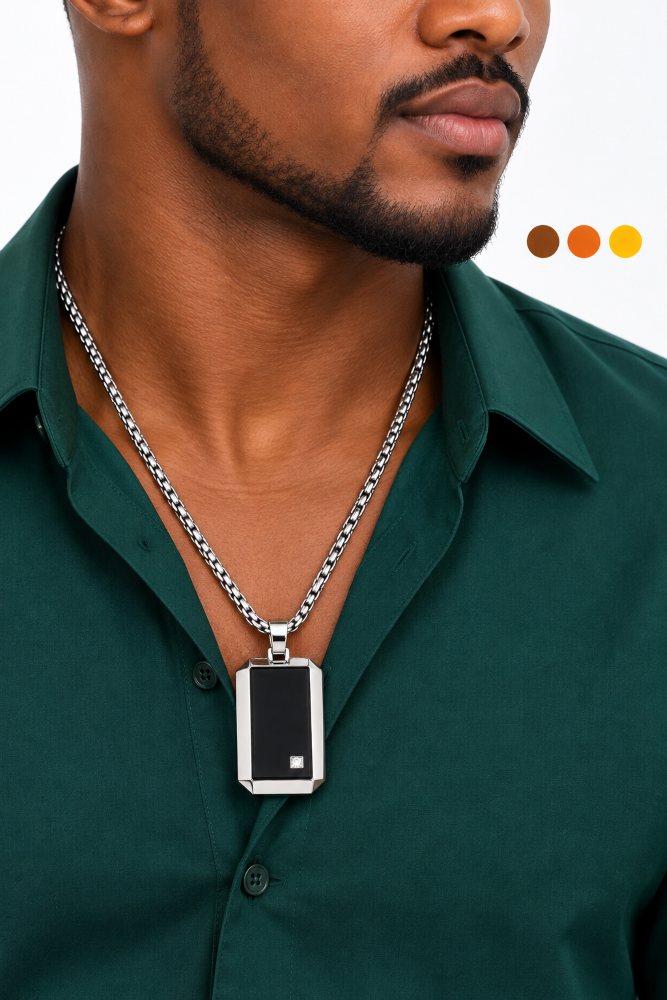 chaine de cou acier inoxydable marcus , sur moderne-bijoux.fr - Bijoux ethniques & Femmes du monde