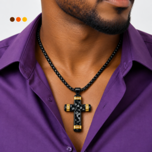 collier homme croix acier inoxydable tux , sur moderne-bijoux.fr - Bijoux ethniques & Femmes du monde