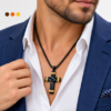 collier homme croix acier inoxydable tux , sur moderne-bijoux.fr - Bijoux ethniques & Femmes du monde