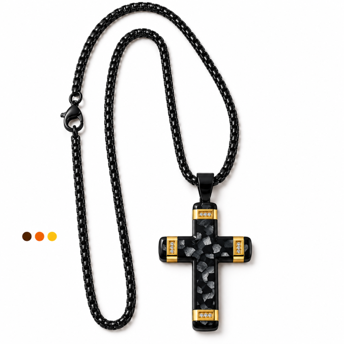 collier homme croix acier inoxydable tux , sur moderne-bijoux.fr - Bijoux ethniques & Femmes du monde