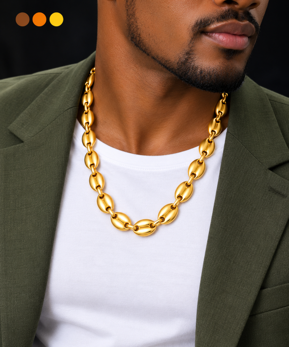 Chaine de cou acier inoxydable lamine , sur moderne-bijoux.fr - Bijoux ethniques & Femmes du monde