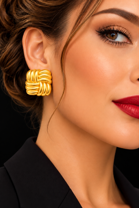 boucles oreilles acier inoxydable megaline , sur moderne-bijoux.fr - Bijoux ethniques & Femmes du monde