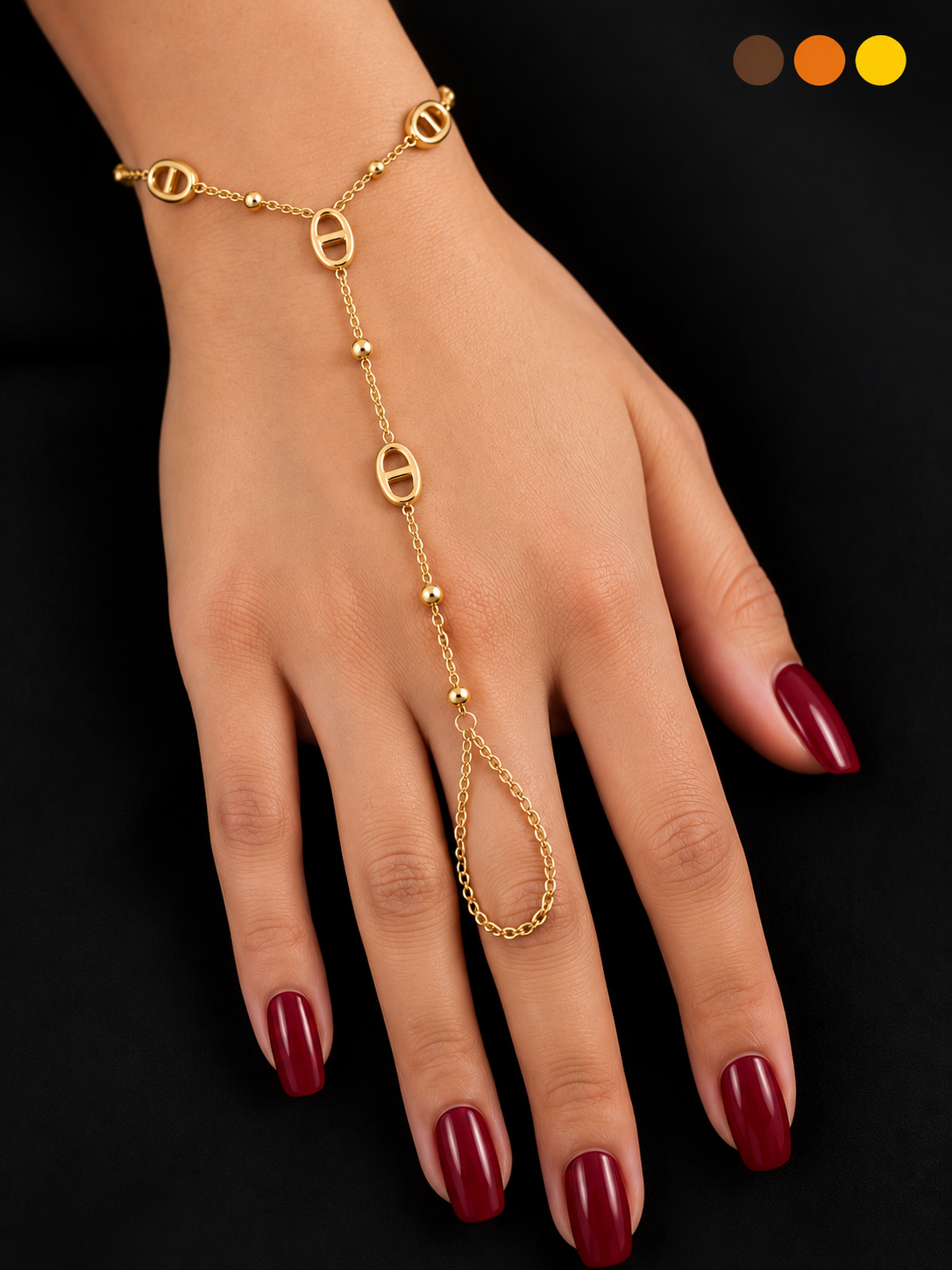 Chaine de main en acier inoxydable GUETTY, sur moderne-bijoux.fr - Bijoux ethniques & Femmes du monde