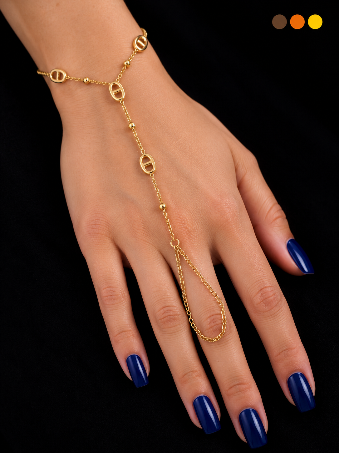 Chaine de main en acier inoxydable GUETTY, sur moderne-bijoux.fr - Bijoux ethniques & Femmes du monde