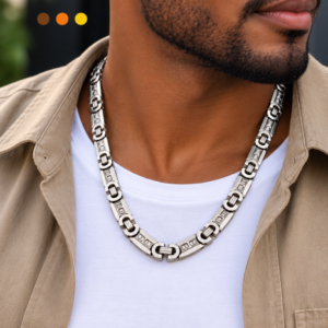 chaine de cou acier inoxydable Yaya , sur moderne-bijoux.fr - Bijoux ethniques & Femmes du monde