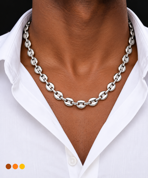 chaine de cou homme acier inoxydable lassana , sur moderne-bijoux.fr - Bijoux ethniques & Femmes du monde