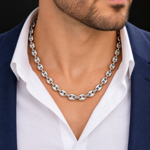chaine de cou homme acier inoxydable lassana , sur moderne-bijoux.fr - Bijoux ethniques & Femmes du monde