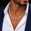 chaine de cou homme acier inoxydable lassana , sur moderne-bijoux.fr - Bijoux ethniques & Femmes du monde