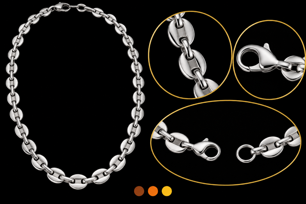 chaine de cou homme acier inoxydable lassana , sur moderne-bijoux.fr - Bijoux ethniques & Femmes du monde