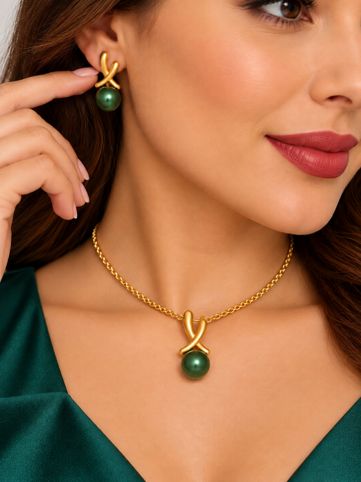 collier boucles oreilles acier inoxydable ketina , sur moderne-bijoux.fr - Bijoux ethniques & Femmes du monde