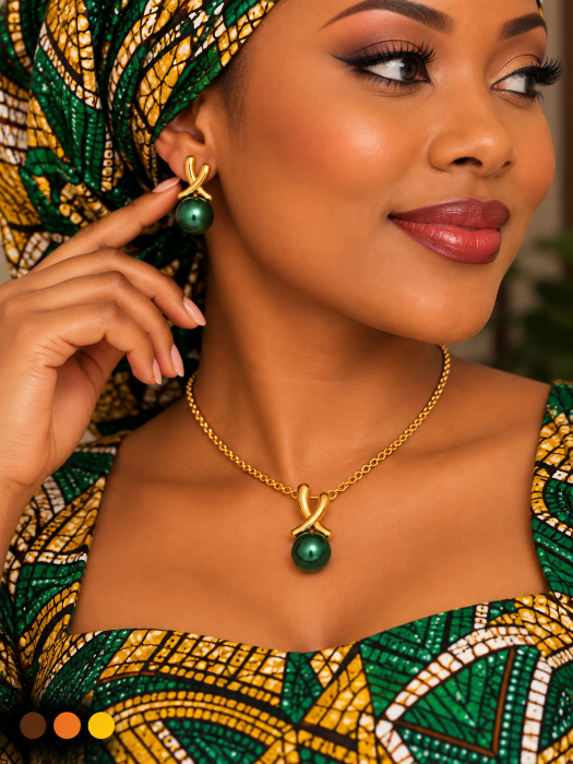 collier boucles oreilles acier inoxydable ketina , sur moderne-bijoux.fr - Bijoux ethniques & Femmes du monde