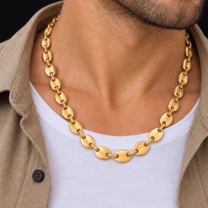 chaine de cou acier inoxydable grain de café fabou , sur moderne -bijoux.fr - Bijoux ethniques & Femmes du monde
