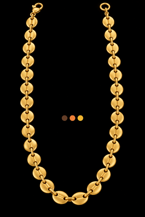 chaine de cou acier inoxydable grain de café fabou , sur moderne -bijoux.fr - Bijoux ethniques & Femmes du monde
